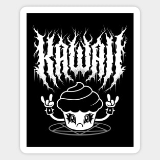 Kawaii Cupcake Black Metal Logo - Creepy Cute - Funny Spoopy Goth Magnet